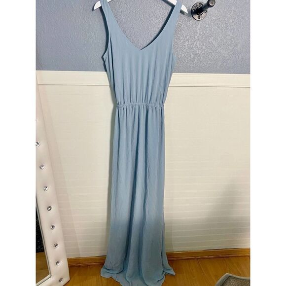 Mumu Blue Kendall V-Neck Formal Maxi Dress - Picture 2 of 5